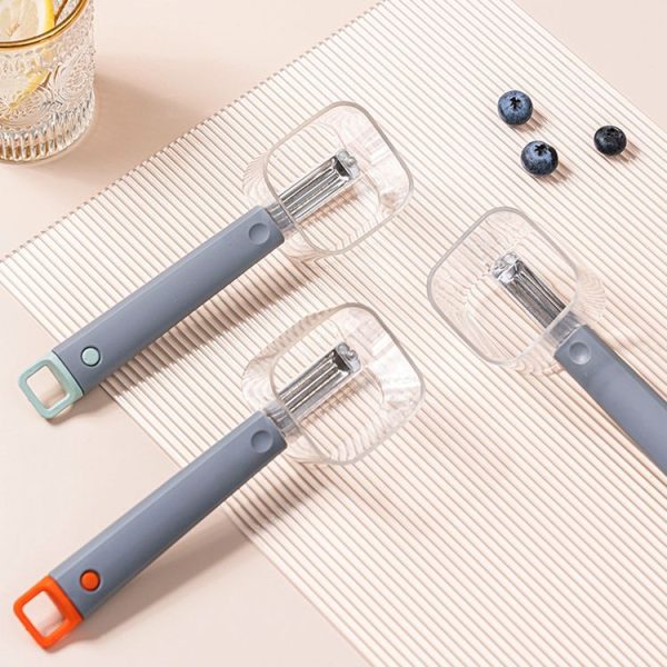 Kitchen Stainless Steel Long Handle Single Heads Vegetable And Fruit Peeler (Gray) - Image 2