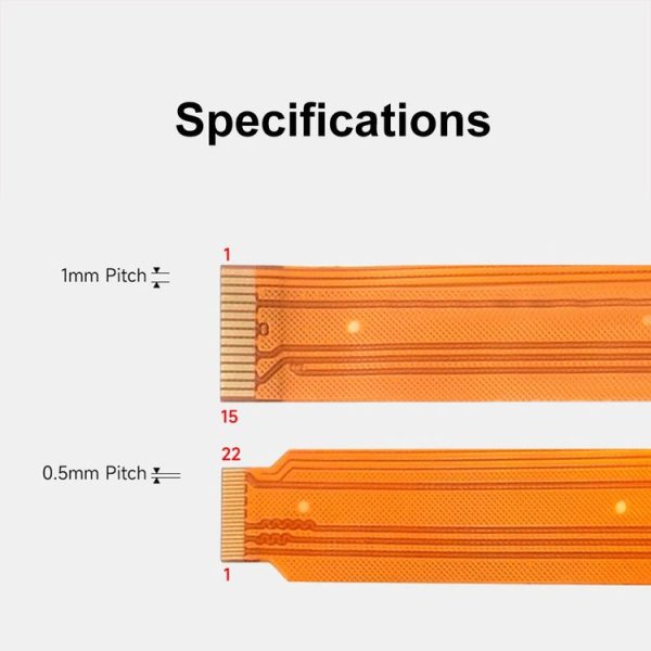 Waveshare For Raspberry Pi 5 22Pin to 15Pin DSI FPC Flexible Cable, Spec: 200mm - Image 4