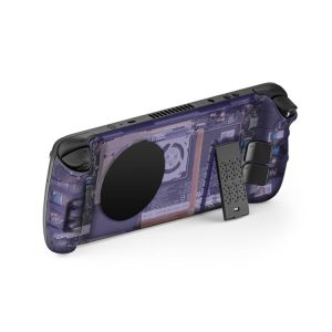 Steam Deck DEVASO Transparent Thermal Back Case With Bracket Gaming Console Protective Case (Purple)