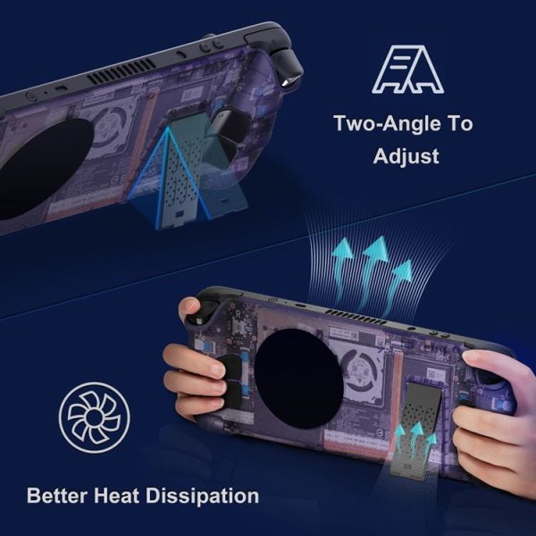 Steam Deck DEVASO Transparent Thermal Back Case With Bracket Gaming Console Protective Case (Purple) - Image 6