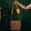 Universal PU Leather Shoulder Strap For SLR Cameras With Card Holder (Brown) - Image 6