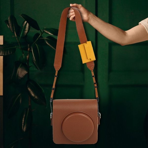 Universal PU Leather Shoulder Strap For SLR Cameras With Card Holder (Brown) - Image 6