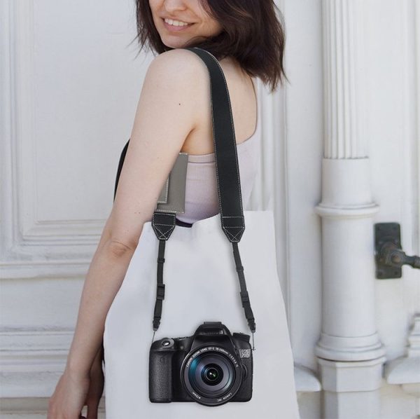 Universal PU Leather Shoulder Strap For SLR Cameras With Card Holder (Brown) - Image 8