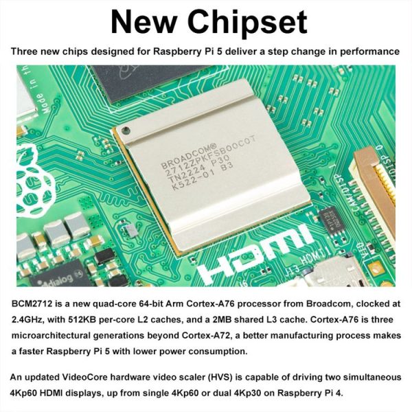 Waveshare For Raspberry Pi 5 2.4GHz Quad-Core BCM2712 Processor Development Board, Spec: 2GB - Image 5