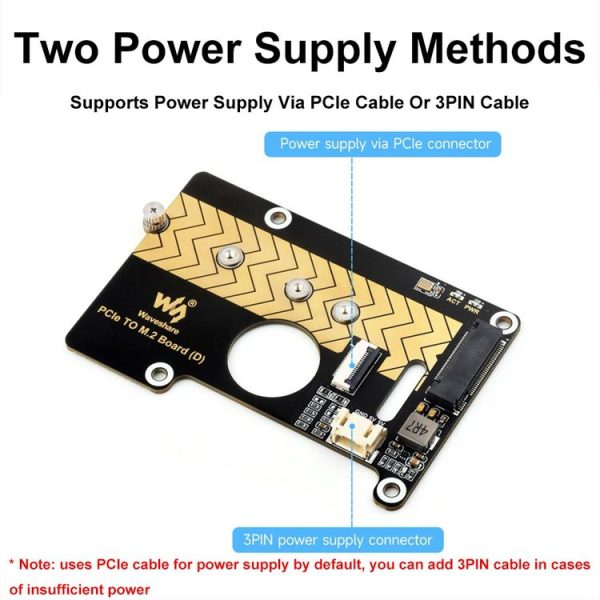Waveshare For Raspberry Pi 5 PCIe To M.2 Adapter Board Support NVMe Protocol (27709) - Image 6