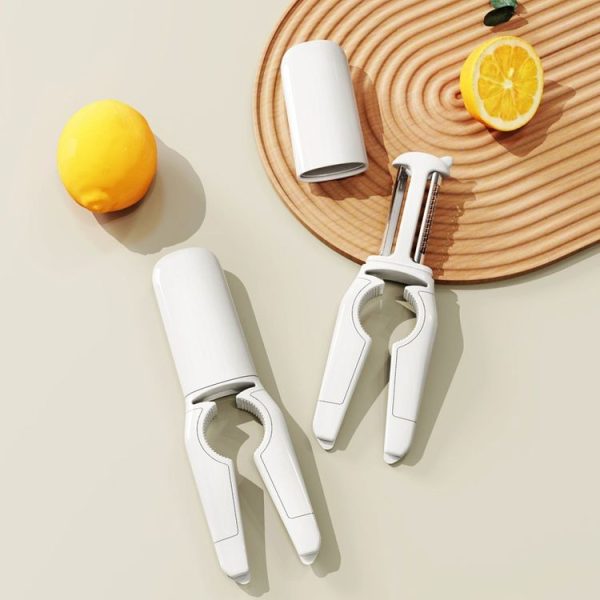 Kitchen Household Stainless Steel Multifunctional Peeler Bottle Opener 2 In 1 (White) - Image 2