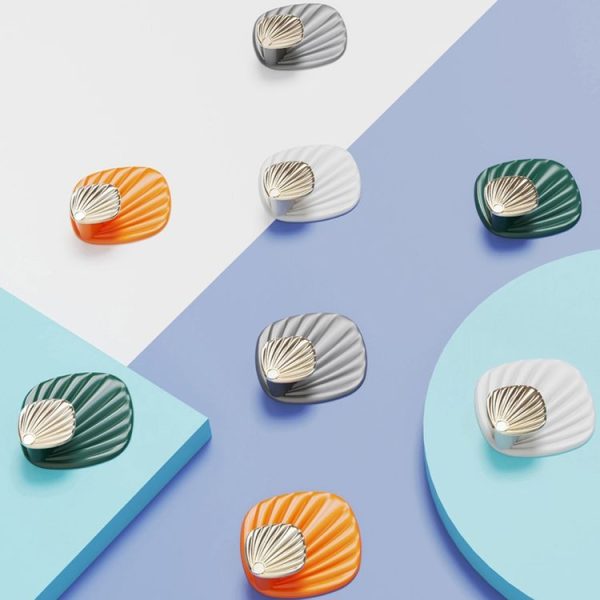 4pcs / Set Household No-Punch Seashell Hooks Bathroom Kitchen Sticky Hooks (Orange) - Image 2