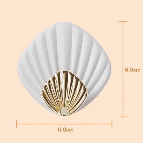 4pcs / Set Household No-Punch Seashell Hooks Bathroom Kitchen Sticky Hooks (Orange) - Image 3