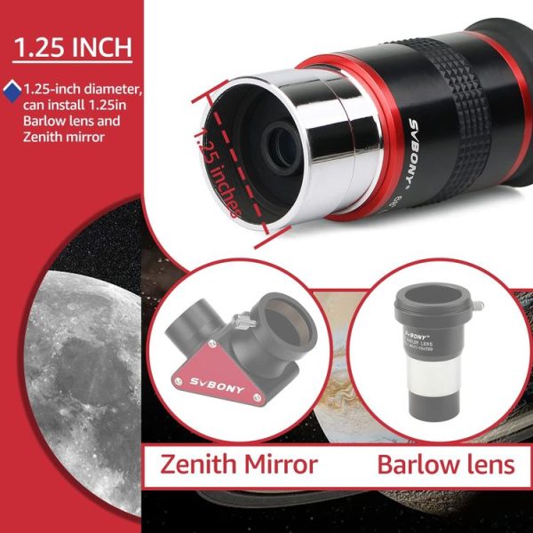 SVBONY F9152A 1.25 inch Ultra Wide Angle 68 Degree 6mm Astronomical Telescope Eyepiece - Image 3