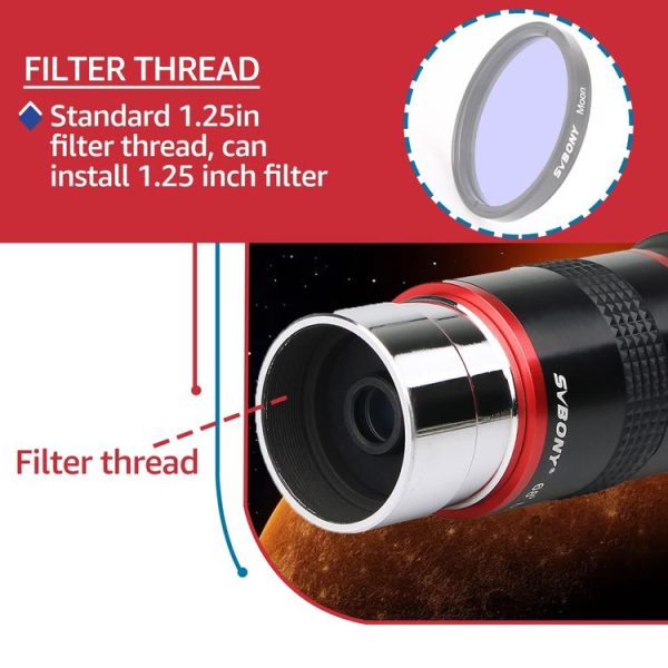 SVBONY F9152A 1.25 inch Ultra Wide Angle 68 Degree 6mm Astronomical Telescope Eyepiece - Image 5