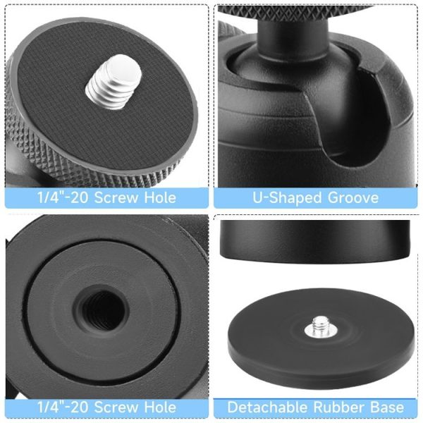 Magnetic Aluminum Alloy Ball Head Mount for Sports Cameras and Mobile Phones - Image 7