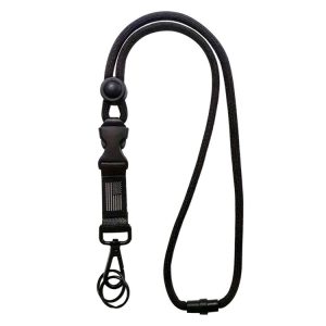 Heavy Duty Badge ID Lanyard Buckle Student Teacher Doctor Hook (Black White National Flag)