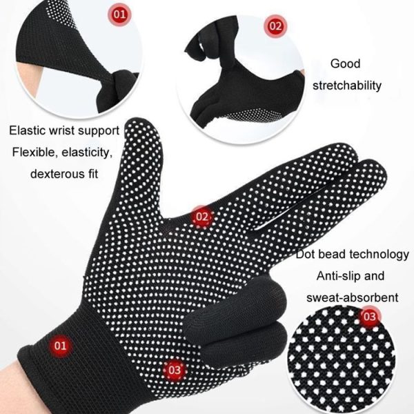 5pairs Outdoor Breathable Non-slip Particle Silicone Hiking Riding Nylon Gloves Thin Mittens (Grey) - Image 6