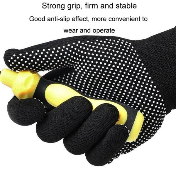 5pairs Outdoor Breathable Non-slip Particle Silicone Hiking Riding Nylon Gloves Thin Mittens (Grey) - Image 7