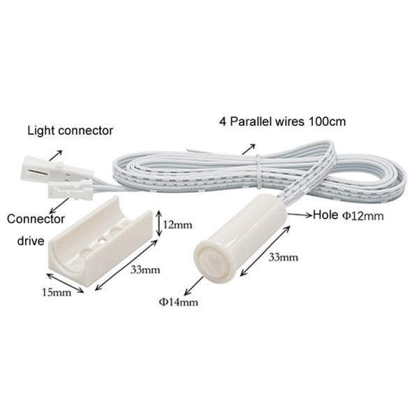 Closet Cabinet Integrated Split Control Human Sensor Switch (White) - Image 2