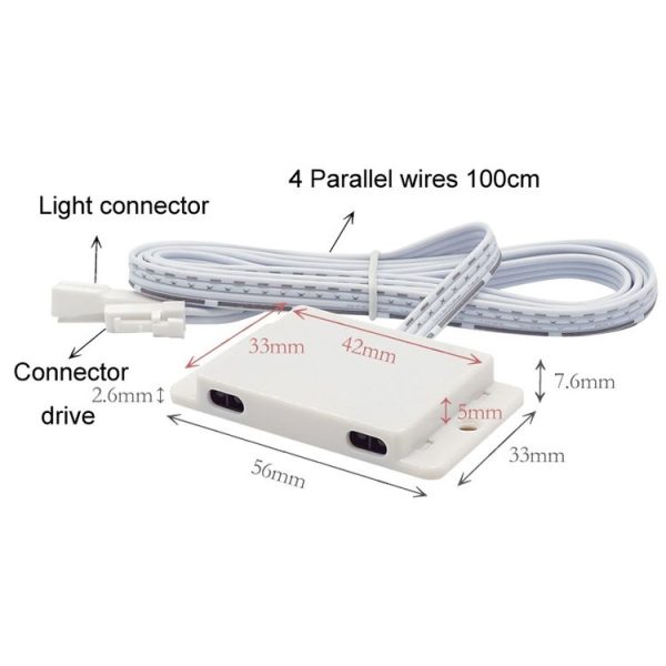 Cabinet External Integration Double Door Control Square Sensor Switch, Style: Split Control - Image 2