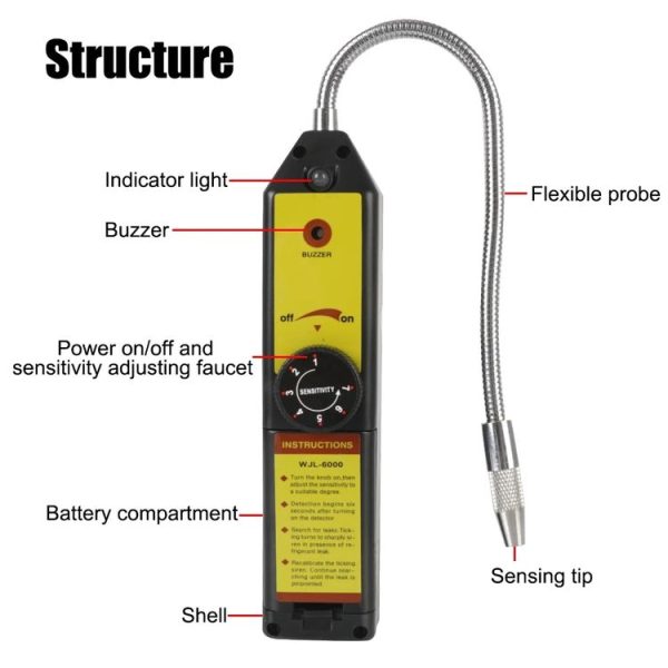 Car Halogen Air Conditioning Refrigerant Leak Detector, Model: WJL-6000 - Image 3