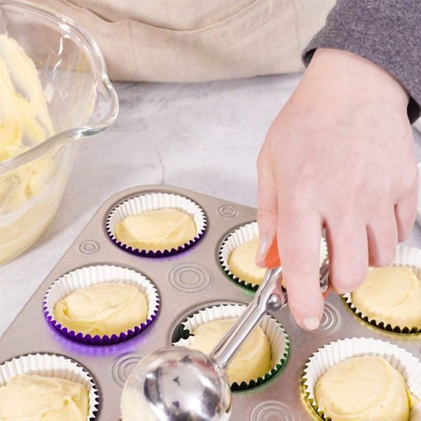 100pcs / Box Muffin Cake Paper Cups Baking Paper Tray Thickened Aluminum Foil Oil-proof Cupcake Liner (Gold) - Image 7