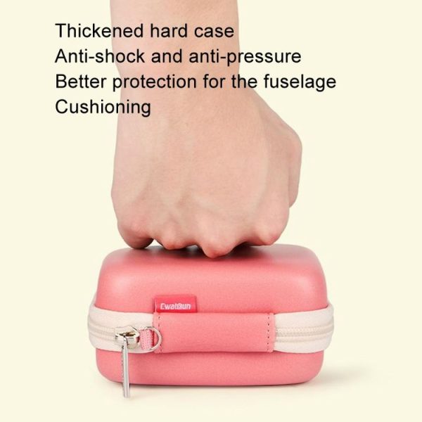 Cwatcun H45 Mini Storage Bag Small Microslice Digital Camera Bag PU Waterproof Hard Shell Bag (Pink) - Image 3