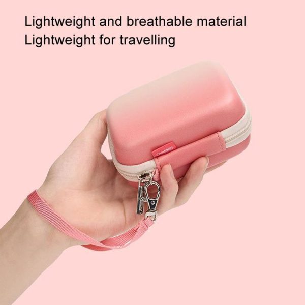 Cwatcun H45 Mini Storage Bag Small Microslice Digital Camera Bag PU Waterproof Hard Shell Bag (Pink) - Image 5