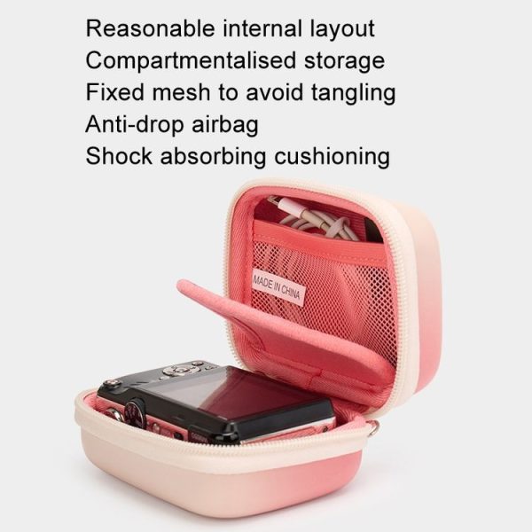 Cwatcun H45 Mini Storage Bag Small Microslice Digital Camera Bag PU Waterproof Hard Shell Bag (Pink) - Image 7