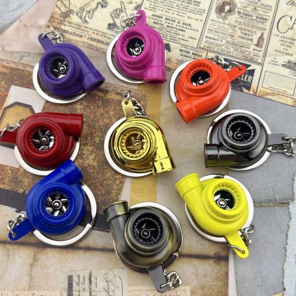 Car Tuning Accessories Turbo Keychain Decorative Pendant, Style: Large Black - Image 2
