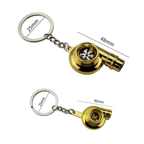 Car Tuning Accessories Turbo Keychain Decorative Pendant, Style: Large Black - Image 5