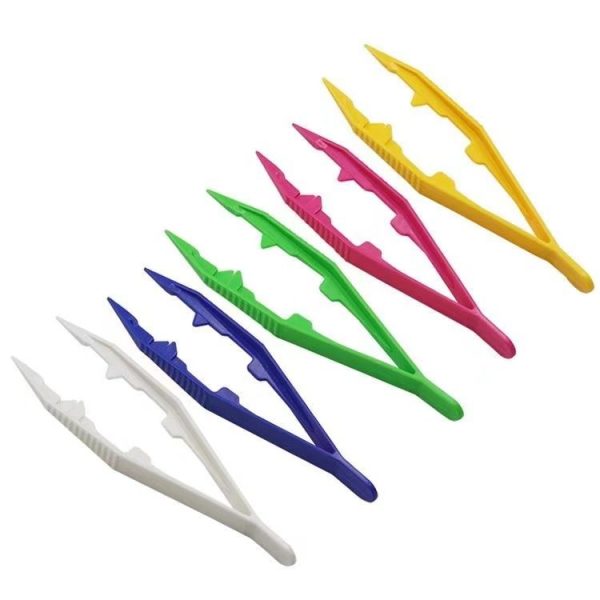 20pcs Plastic Tweezers Children DIY Accessories Tools (Random Color Delivery) - Image 2