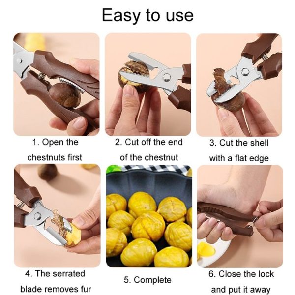 Multifunctional Chestnut Shelling Tool Quick Peeling Chestnut Knife (Black) - Image 8