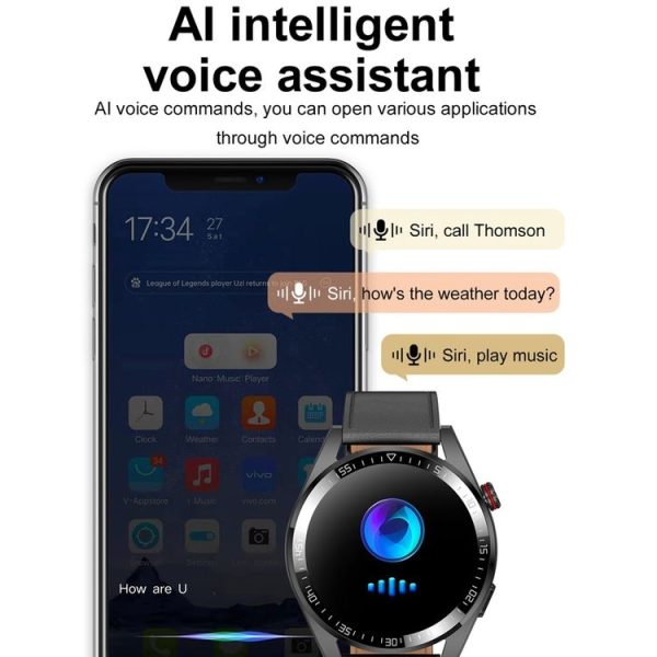 1.43 inch AMOLED Screen Smartwatch Heart Rate Blood Pressure Monitoring Bluetooth Talking Sports Watch, Color: Black Silicone Strap - Image 11