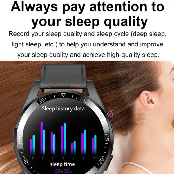 1.43 inch AMOLED Screen Smartwatch Heart Rate Blood Pressure Monitoring Bluetooth Talking Sports Watch, Color: Black Silicone Strap - Image 13