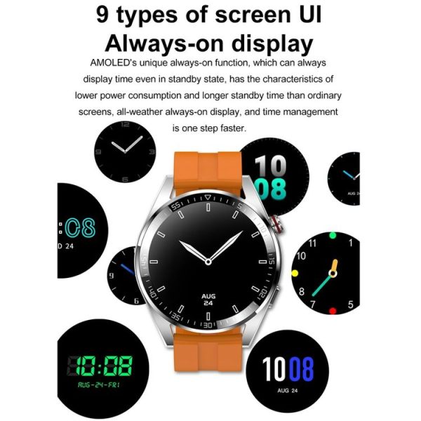 1.43 inch AMOLED Screen Smartwatch Heart Rate Blood Pressure Monitoring Bluetooth Talking Sports Watch, Color: Black Silicone Strap - Image 4