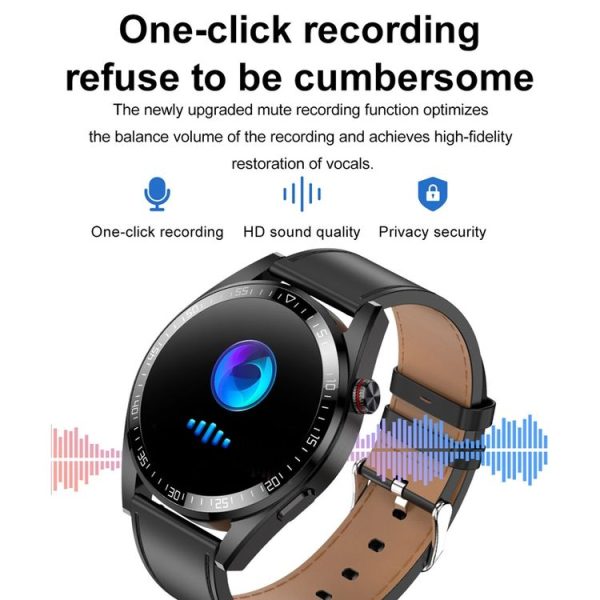 1.43 inch AMOLED Screen Smartwatch Heart Rate Blood Pressure Monitoring Bluetooth Talking Sports Watch, Color: Black Silicone Strap - Image 5