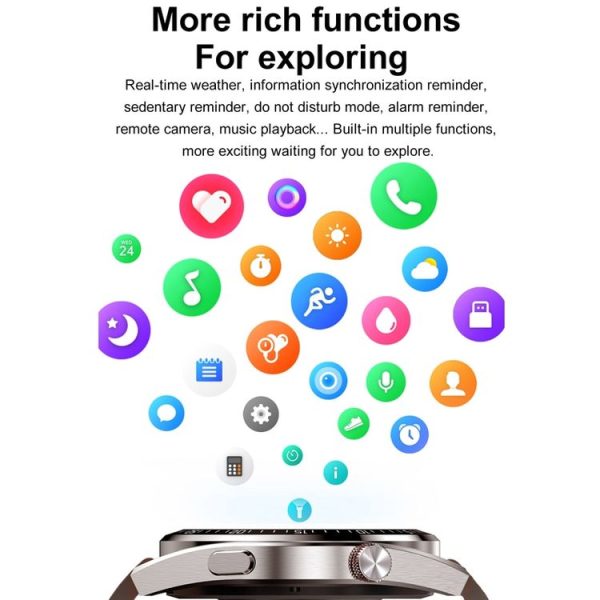 1.43 inch AMOLED Screen Smartwatch Heart Rate Blood Pressure Monitoring Bluetooth Talking Sports Watch, Color: Black Silicone Strap - Image 9