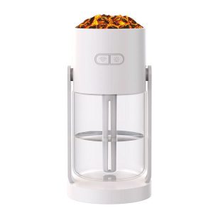 280ml Volcano Cup Rotating Air Humidifier Mini Colorful Ambient Light Car Aroma Diffuser (White)