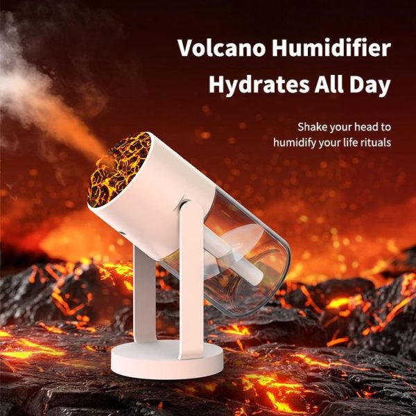 280ml Volcano Cup Rotating Air Humidifier Mini Colorful Ambient Light Car Aroma Diffuser (White) - Image 10