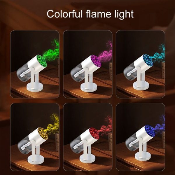 280ml Volcano Cup Rotating Air Humidifier Mini Colorful Ambient Light Car Aroma Diffuser (White) - Image 11