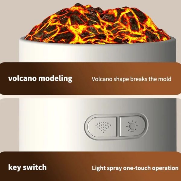 280ml Volcano Cup Rotating Air Humidifier Mini Colorful Ambient Light Car Aroma Diffuser (White) - Image 12