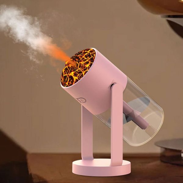 280ml Volcano Cup Rotating Air Humidifier Mini Colorful Ambient Light Car Aroma Diffuser (White) - Image 2