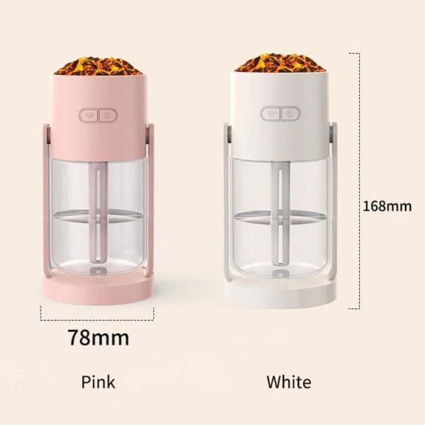 280ml Volcano Cup Rotating Air Humidifier Mini Colorful Ambient Light Car Aroma Diffuser (White) - Image 3