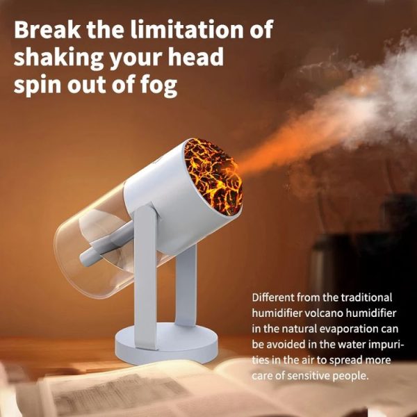 280ml Volcano Cup Rotating Air Humidifier Mini Colorful Ambient Light Car Aroma Diffuser (White) - Image 4