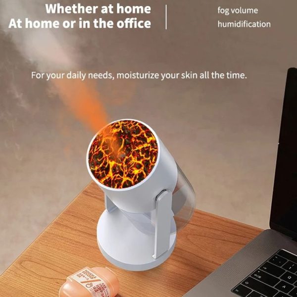 280ml Volcano Cup Rotating Air Humidifier Mini Colorful Ambient Light Car Aroma Diffuser (White) - Image 5