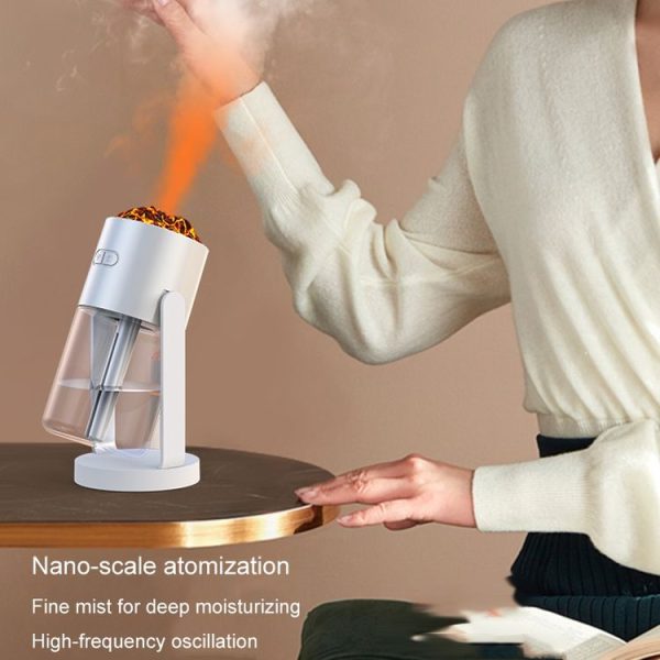 280ml Volcano Cup Rotating Air Humidifier Mini Colorful Ambient Light Car Aroma Diffuser (White) - Image 6
