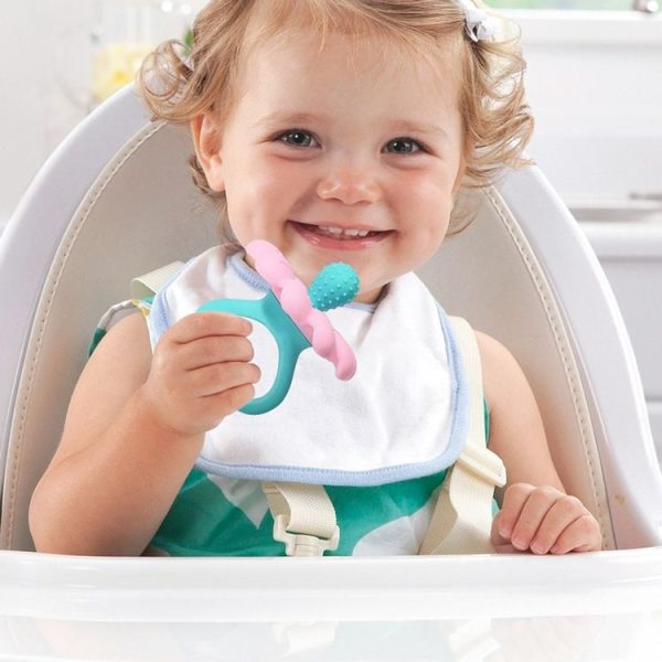 Flower Shaped Silicone Infant Teether Baby Soothing And Strengthening Boilable Teether (Orange And Yellow) - Image 5