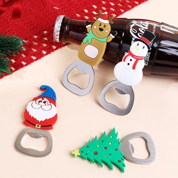 Magnetic Cute Cartoon Stainless Steel Bottle Opener Refrigerator Sticker Decoration, Style: Santa Claus - Image 2