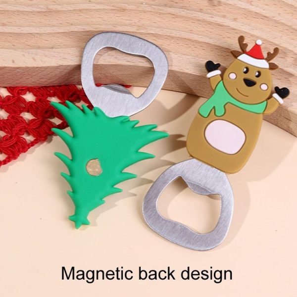 Magnetic Cute Cartoon Stainless Steel Bottle Opener Refrigerator Sticker Decoration, Style: Santa Claus - Image 4