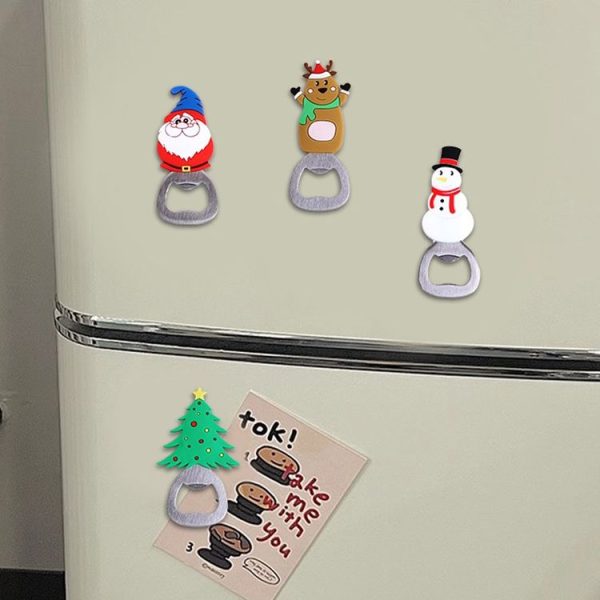 Magnetic Cute Cartoon Stainless Steel Bottle Opener Refrigerator Sticker Decoration, Style: Santa Claus - Image 6