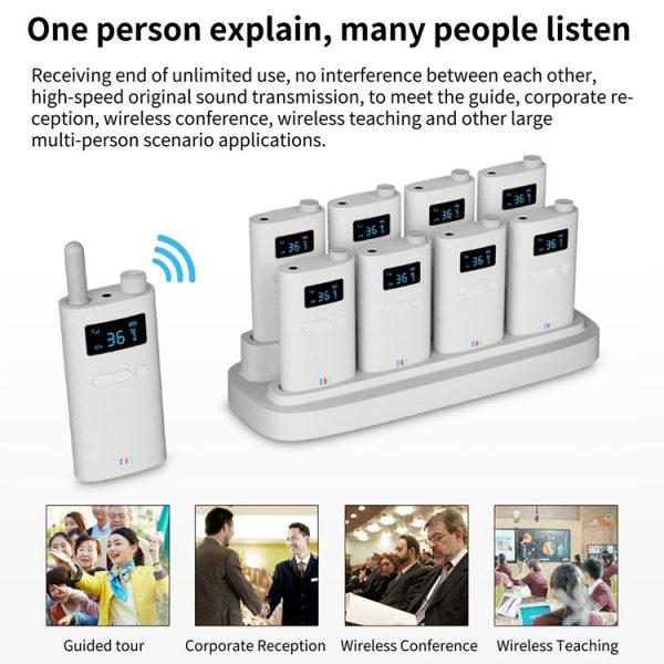 2.4G Wireless Office Conference Tour Guide Explainer One-way One-to-Many Explainer Microphone, Style: YWI22 Transmitter - Image 9