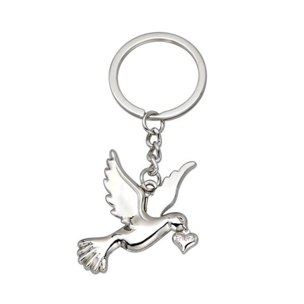 Metal Peace Dove Keychain Decorative Pendant, Model: X-1498