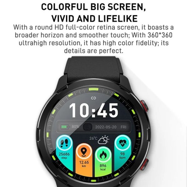 Outdoor GPS Sport Watch 1.32inch HD Round Screen Multi Sport Mode Smartwatch (Silver) - Image 3